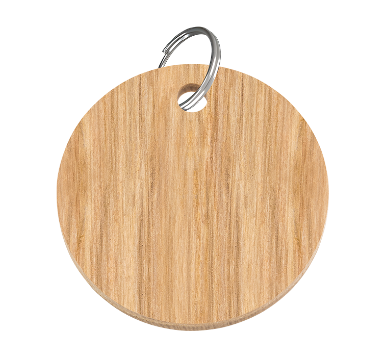 Engraved Wood Circle Cat Tag Engraved Wood Circle Cat Tag