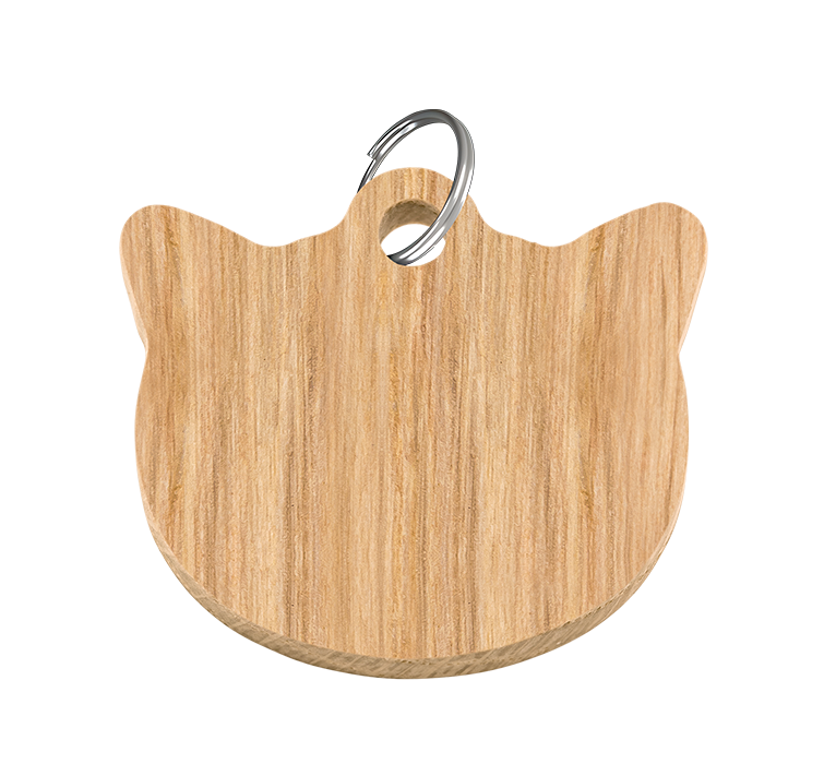 Engraved Wood Cat Tag Engraved Wood Cat Tag