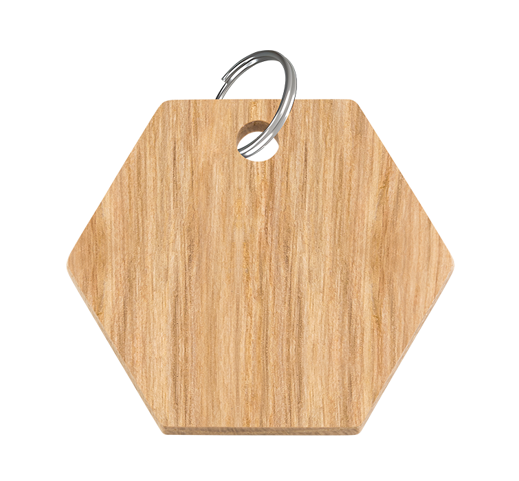 Engraved Wood Hexagon Cat Tag Engraved Wood Hexagon Cat Tag