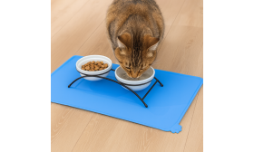 Waterproof Silicone Cat Feeding Mat with Raised Edges – Pet Food Bowl Placemat